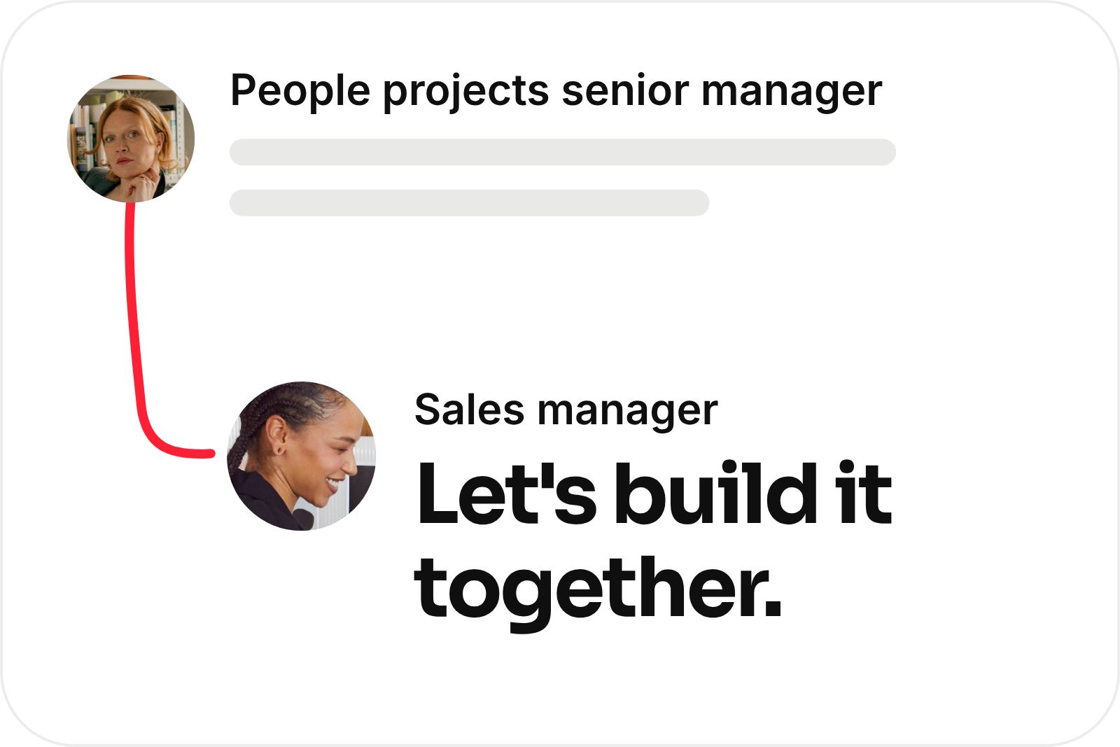 People projects senior manager and sales manager: Let's build it together.