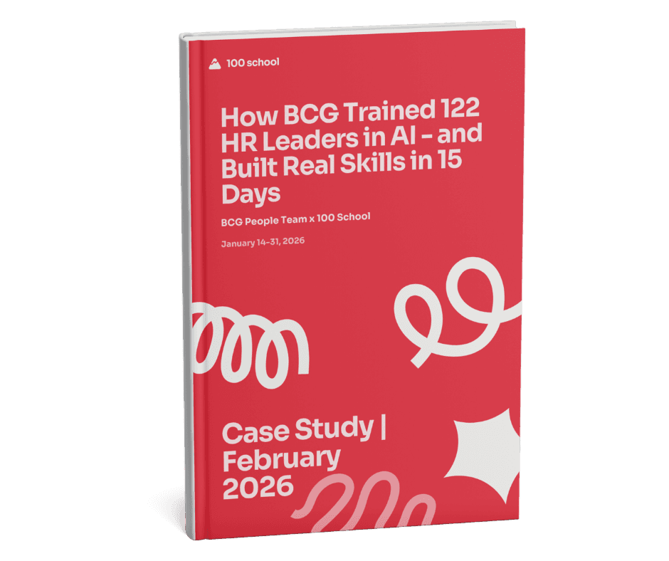 100 School × BCG — case study illustration.